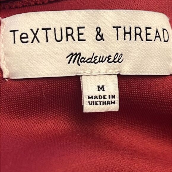 Madewell Texture & Thread Red Wrap Top | Size Medium - Picture 5 of 6
